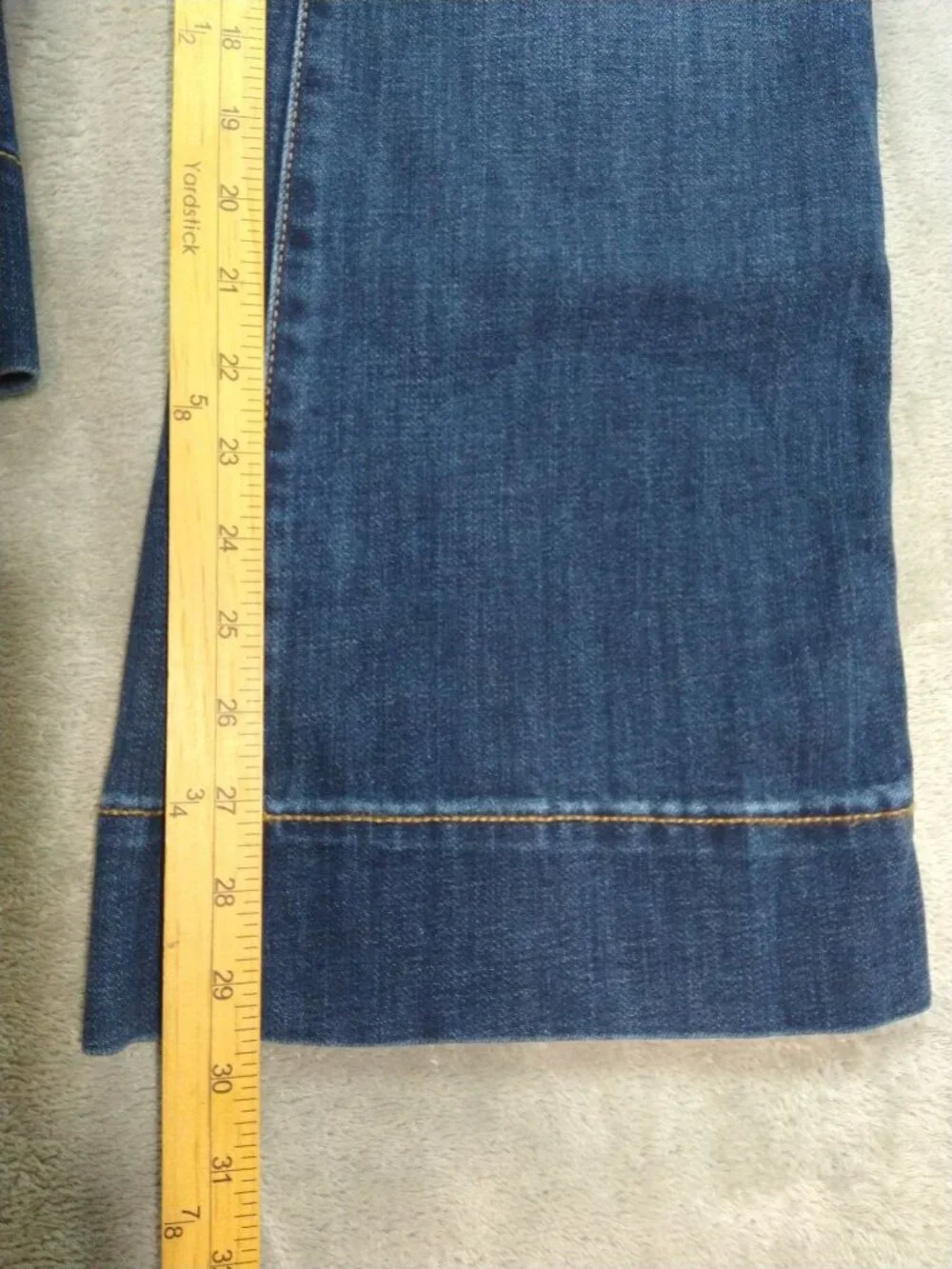 American Eagle Jeans Womens 12 Short Blue Denim Kick Boot Super Low Rise Stretch